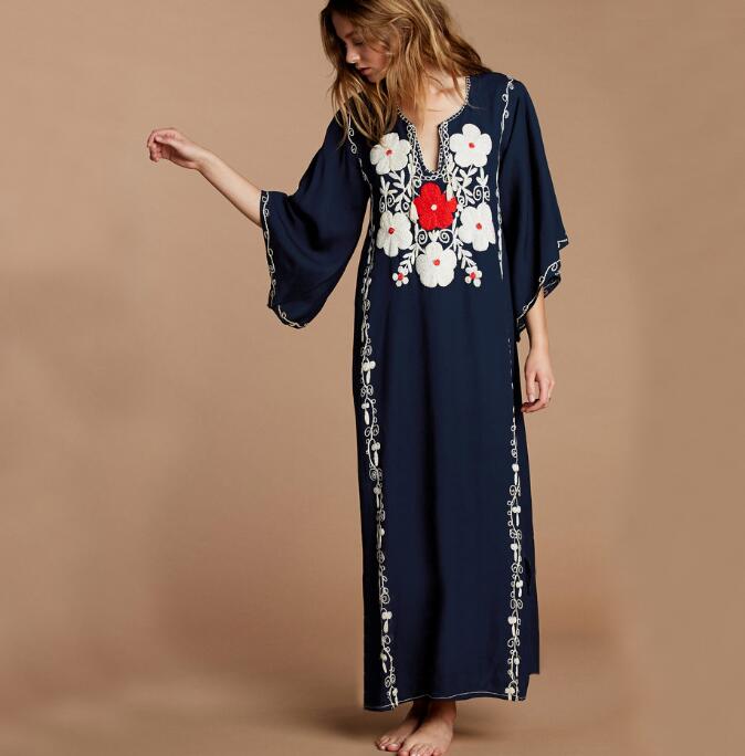 F4741 Cotton Embroidered Beach Holiday Dress